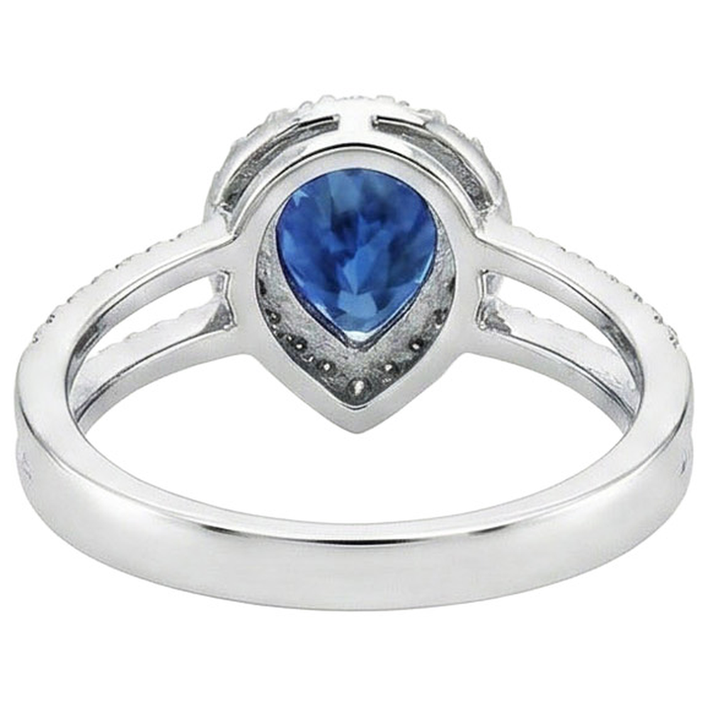 natural round sapphire 5.80ct ring profile view