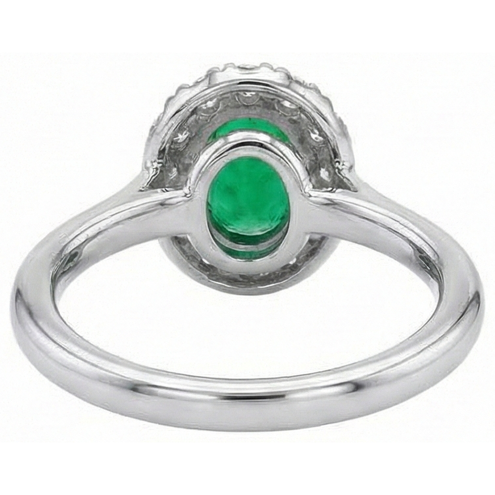 5.90 Carats Green Emerald And Natural Earth Mined Diamond ( Not Lab Grown )s Wedding Ring White Gold 14K