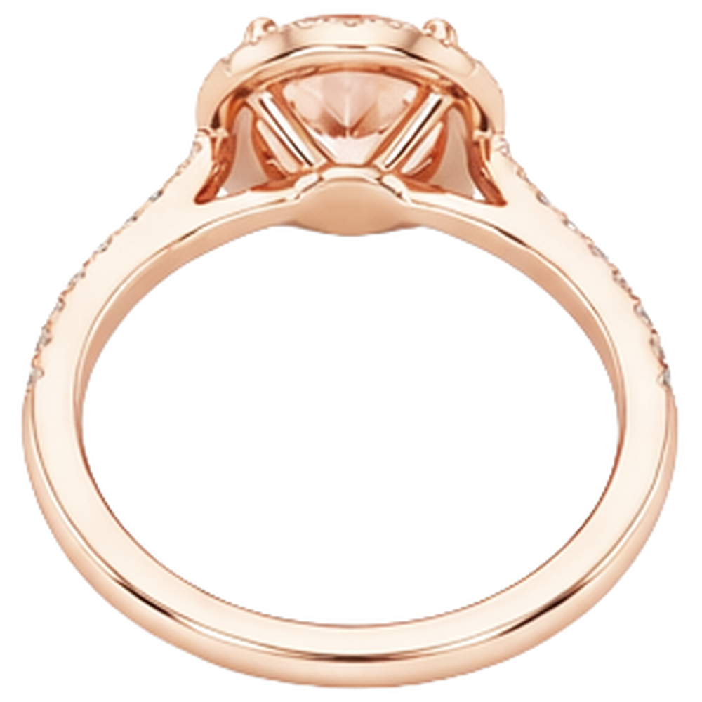 5.95 Carats Morganite And Natural Earth Mined Diamond ( Not Lab Grown )s Wedding Ring Rose Gold 14K