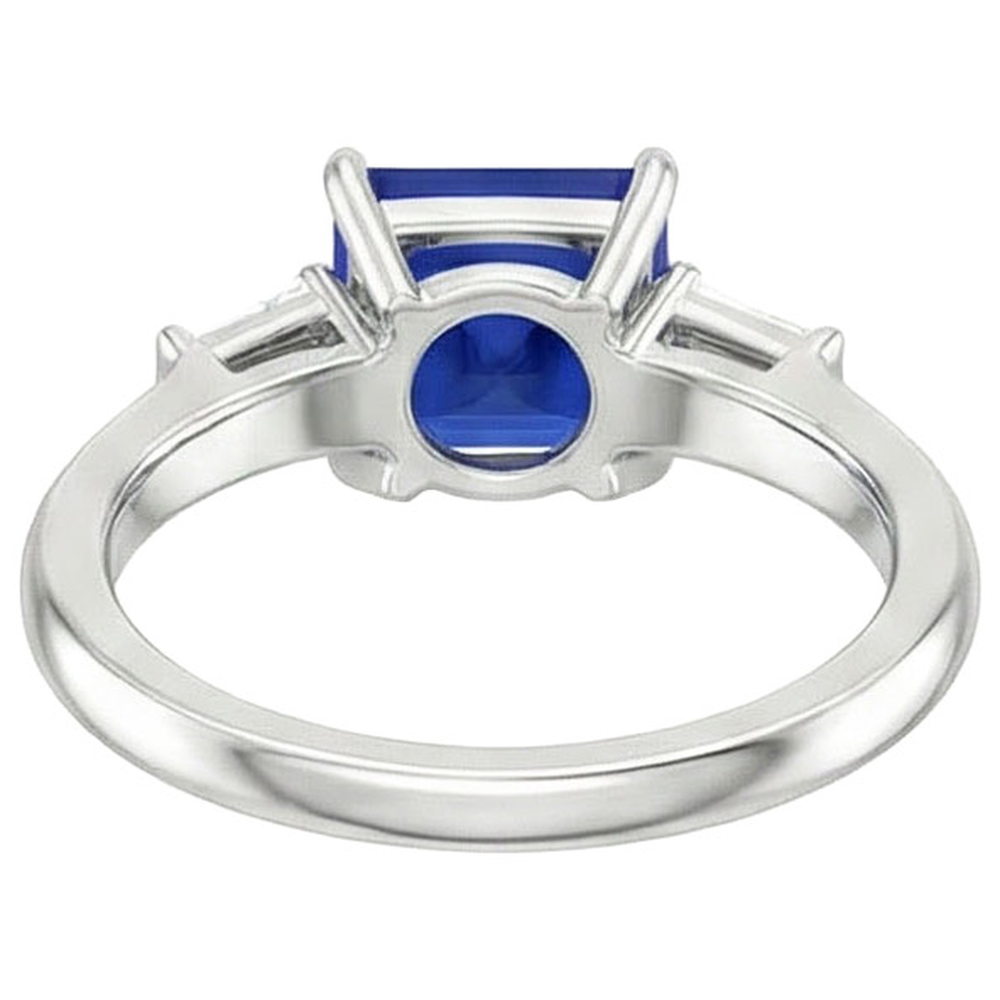5 Carat Sapphire And Natural Earth Mined Diamond ( Not Lab Grown ) Engagement Ring