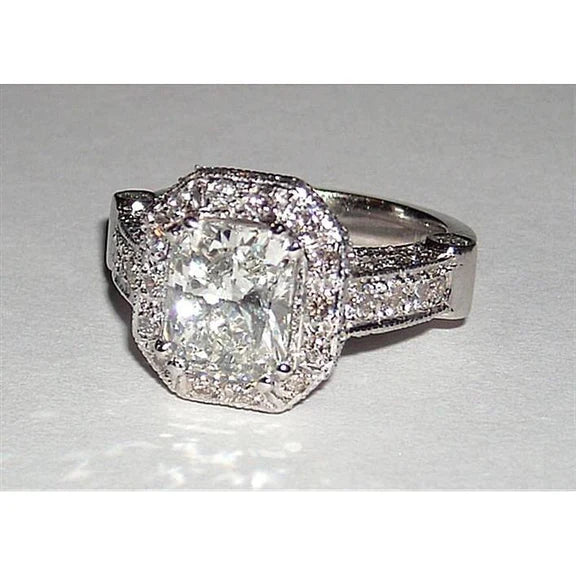 5.01 Carat Radiant Cut Jewelry Real Diamond Beautiful Engagement Ring