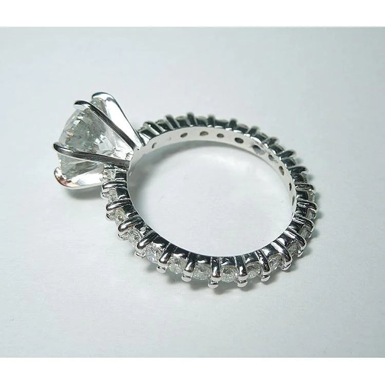 5.26 Carats Natural Diamond Eternity Engagement Ring 14K