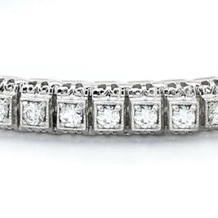 5.50 Carats Round Natural Diamond Tennis Bracelet Solid White Gold