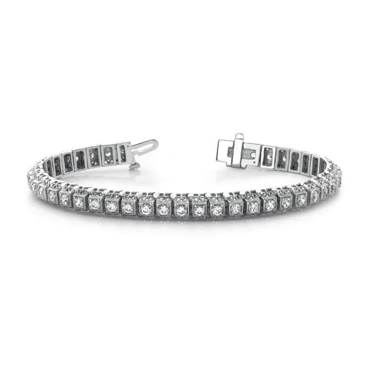 5.50 Carats Round Natural Diamond Tennis Bracelet Solid 14K