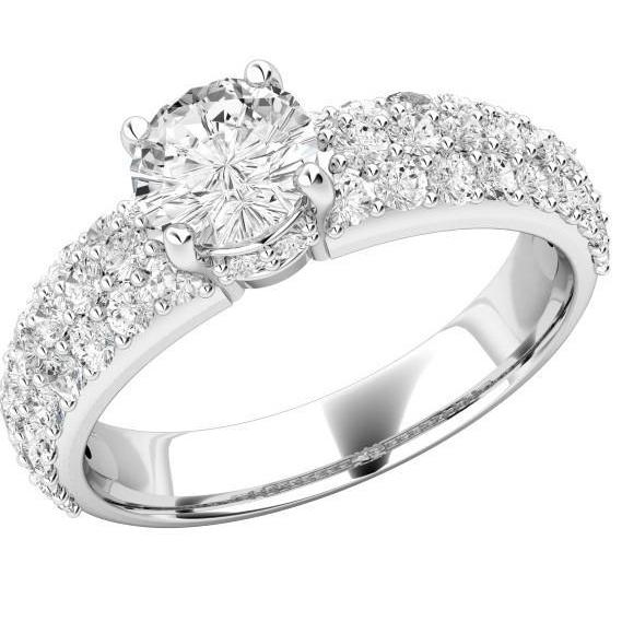 5.50 Ct Round Brilliant Cut Real Diamonds Anniversary Ring White Gold 14K