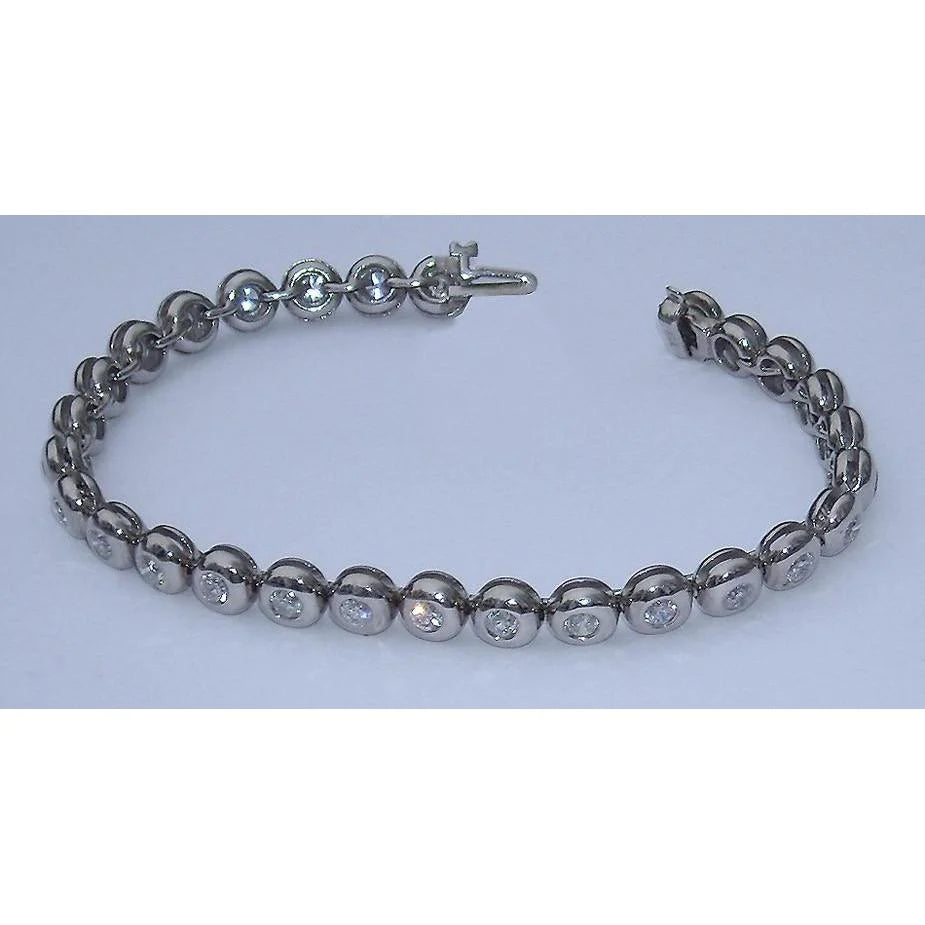 5.60 Carats Real Diamond Tennis Bracelet Vs Full Bezel New