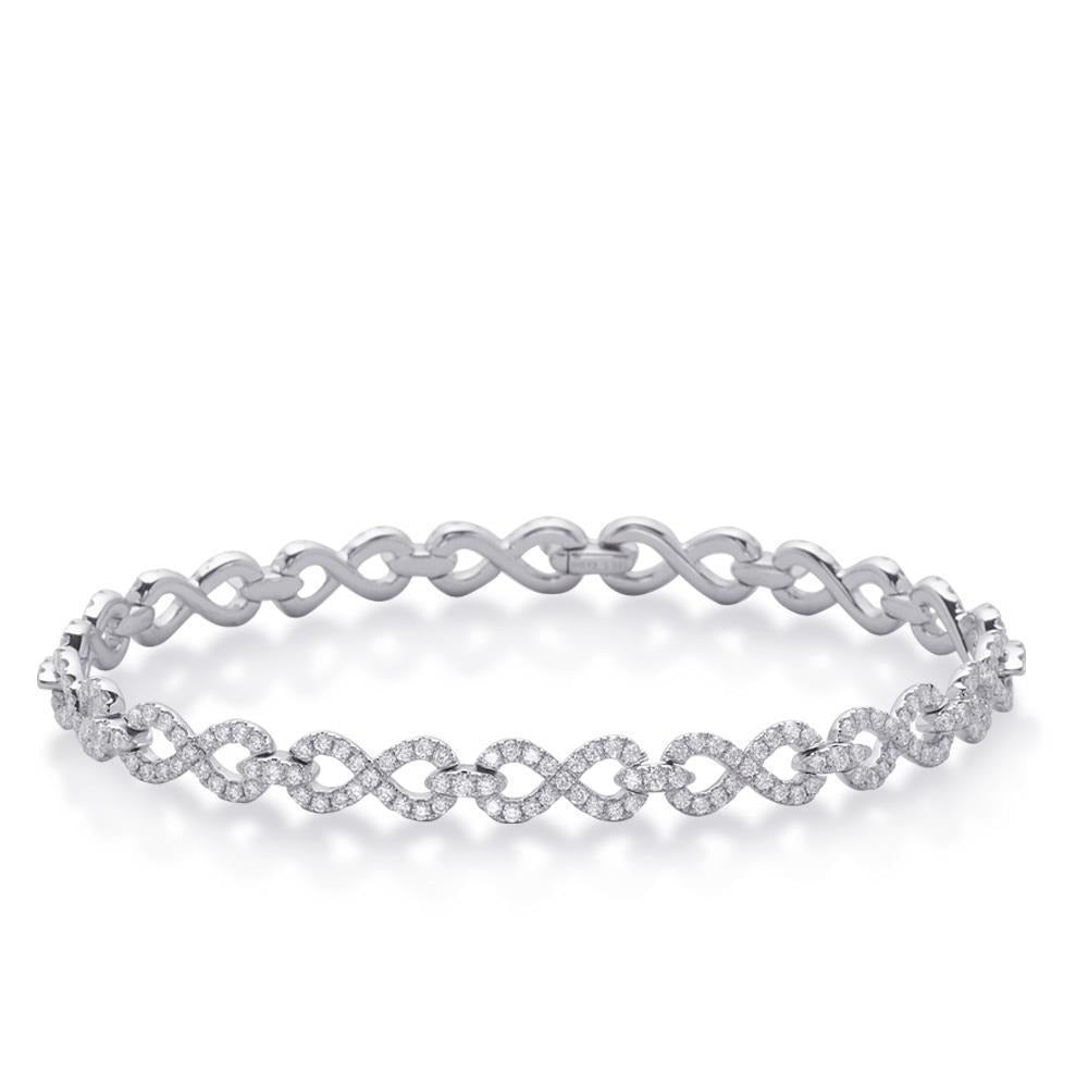 5.60 Ct Round Cut Real Diamond Tennis Bracelet 14K White Gold - Tennis Bracelet-harrychadent.ca
