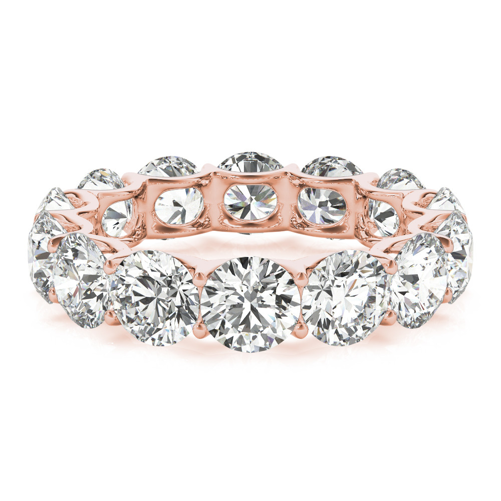 Brilliant Diamond Eternity Band 5.60-ct 14K Rose Gold – side view