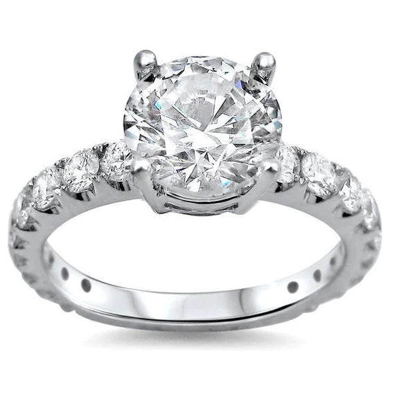 5.75 Ct Gorgeous Round Big Real Diamond Engagement Ring White Gold