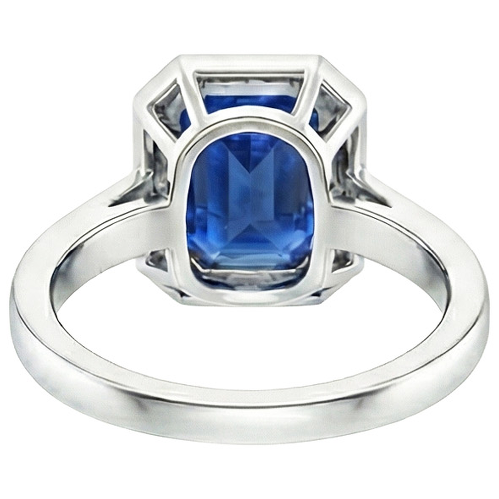 6 Carat Elegant Sapphire Engagement Halo Ring