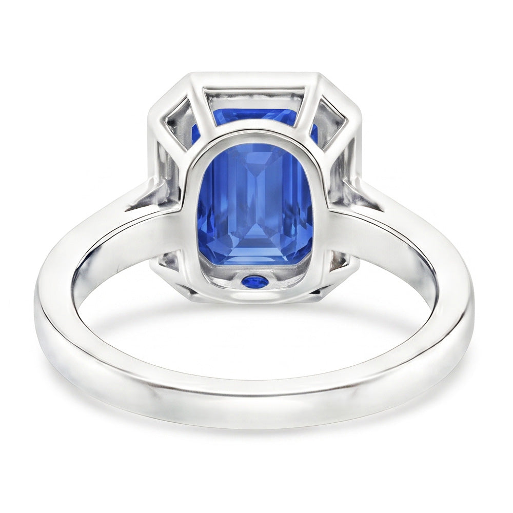 6 Carat Elegant Sapphire Engagement Halo Ring