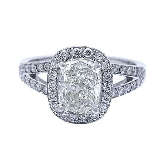 6.26 Carat Double Shank Huge Cushion Halo Natural Diamond Ring - Halo Ring-harrychadent.ca
