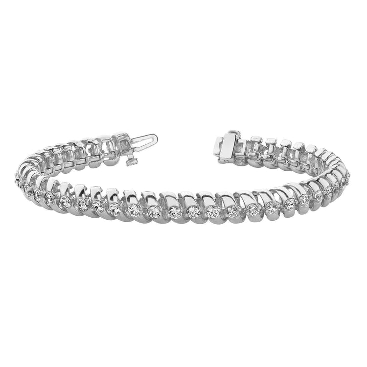 6.30 Carats Genuine Diamond Tennis Bracelet Solid White Gold Jewelry New