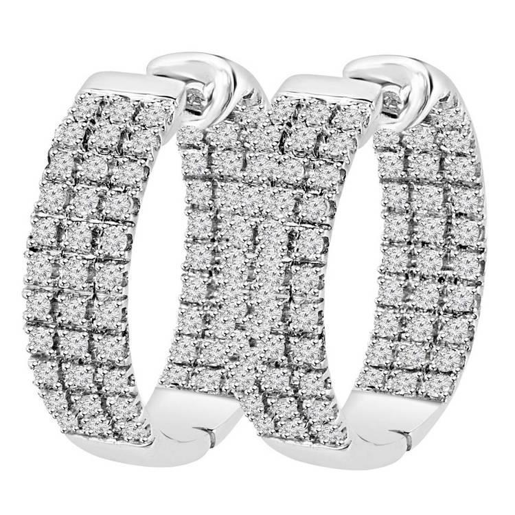 6.60 Ct Round Brilliant Cut Genuine Diamonds Lady Hoop Earrings