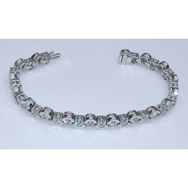 6.80 Carats Lab Grown Diamond Tennis Bracelet Jewelry Antique Style