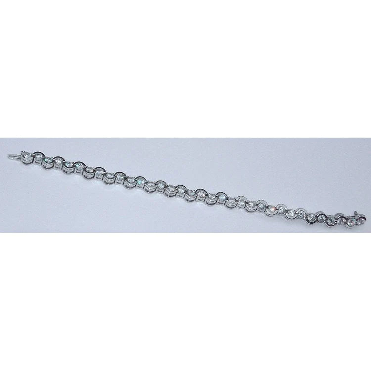 6.80 Carats Lab Grown Diamond Tennis Bracelet Jewelry Antique Style