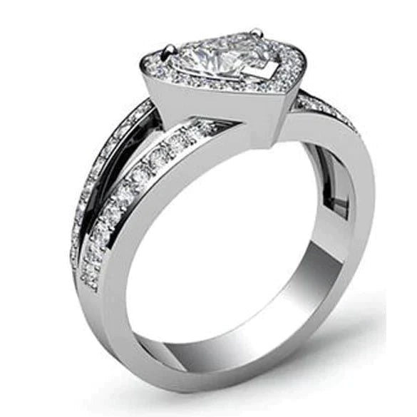 6 Carat Real Heart Diamond Wedding Ring