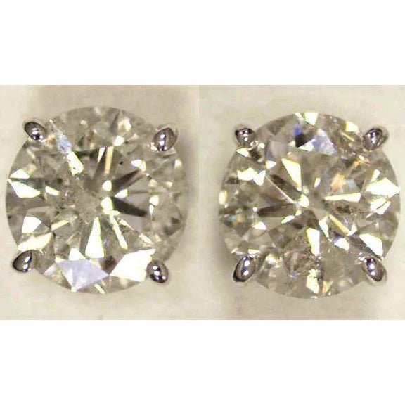 6 Ct Big Natural Diamonds Stud Earrings White Gold New G