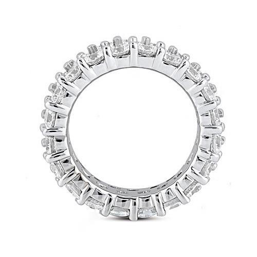 6 Carats Lab Grown Diamond Double Row White Gold Eternity Wedding Band