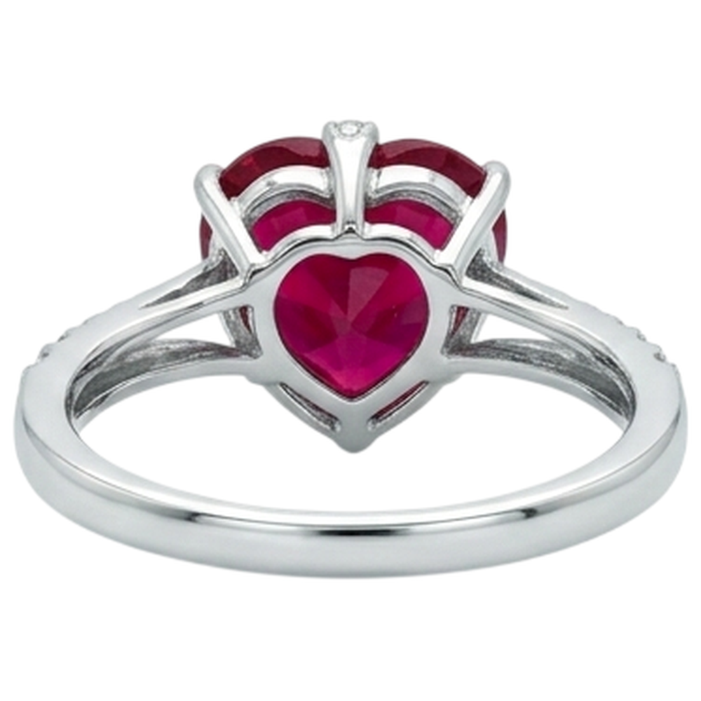 natural round ruby 7.20ct ring profile view