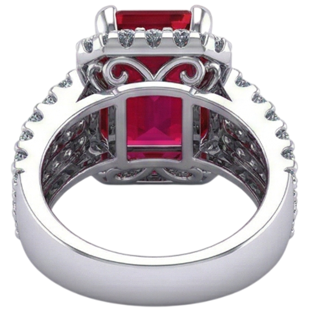 natural emerald ruby 7.50ct ring on white background