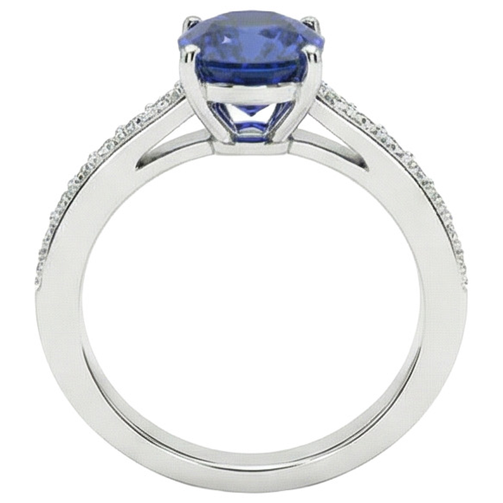 7 Carat Sapphire Natural Earth Mined Diamond ( Not Lab Grown ) Engagement Ring