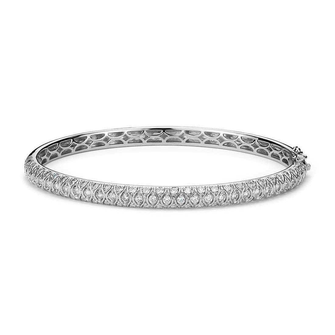 7.20 Ct Round Brilliant Real Diamond Bangle Gold Jewelry