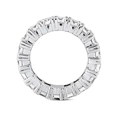 7.20 Carats Princess Lab Grown Diamond Eternity Wedding Band White Gold 14K