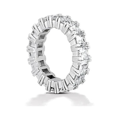 7.20 Carats Princess Lab Grown Diamond Eternity Wedding Band White Gold 14K