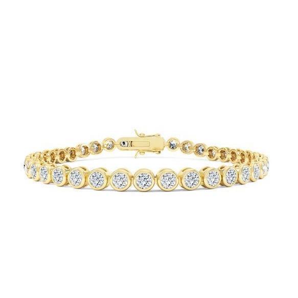 7.20 Carats Sparkling Bezel Set Lab Grown Diamonds Tennis Bracelet