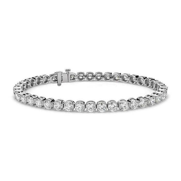 7.60 Carats Sparkling Brilliant Cut Lab Grown Diamond Tennis Bracelet WG 14K