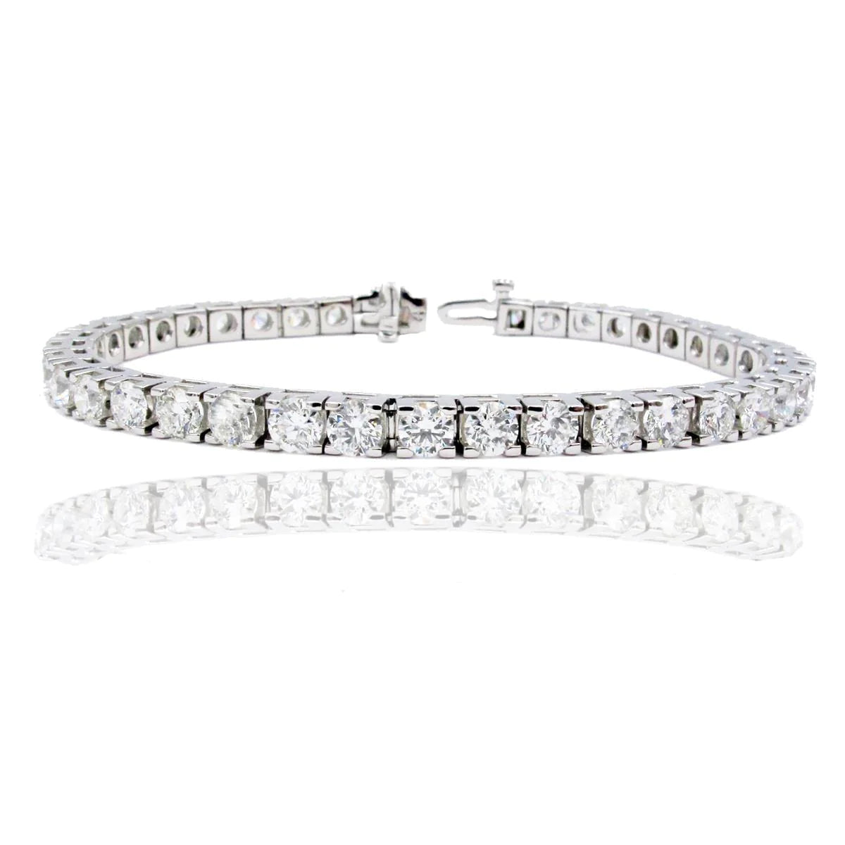 7.60 Carats Sparkling Brilliant Cut Lab Grown Diamonds Tennis Bracelet WG