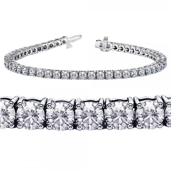 7.80 Ct Four Prong Setting Round Lab Grown Diamond Tennis Bracelet Solid Gold