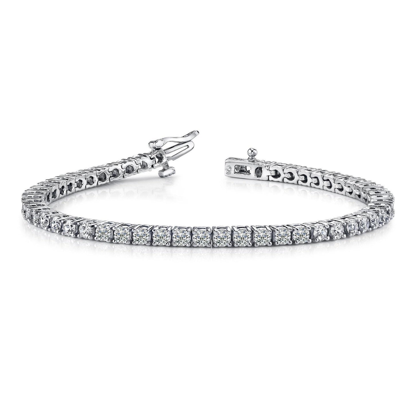 7.80 Ct Round Real Brilliant Cut Lab Grown Diamond Tennis Bracelet White Gold Jewelry