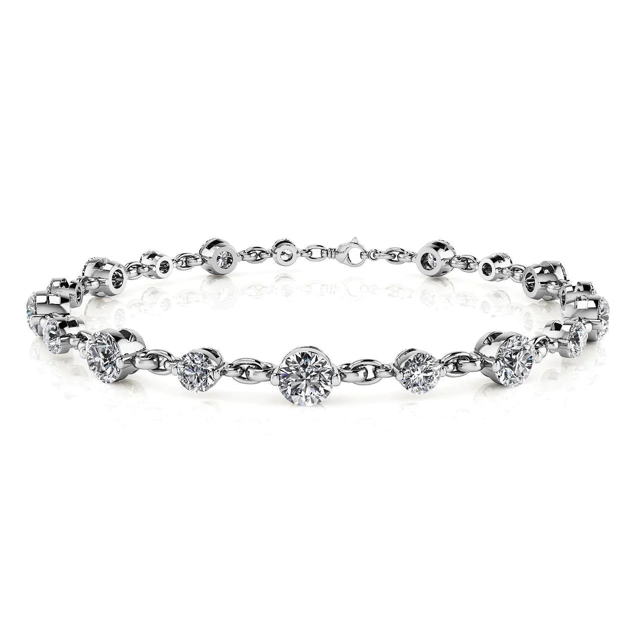75 Pointer Gold Lab Grown Diamond Tennis Bracelet