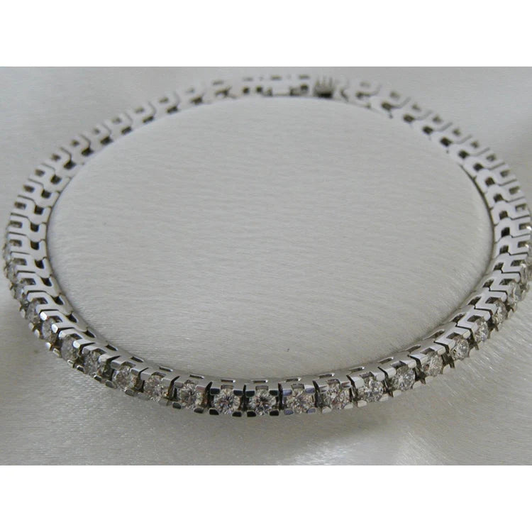 7 Carats Sparkling Round Cut Natural Diamond Tennis Bracelet White Gold 14K