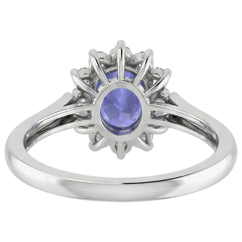 8.25 Carats Tanzanite With Natural Earth Mined Diamond ( Not Lab Grown )s Wedding Ring White Gold 14K