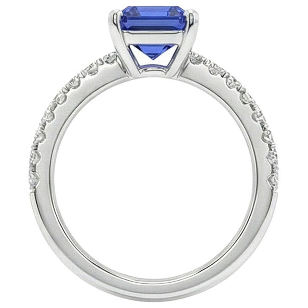 8 Carat Blue Sapphire Ring With Natural Earth Mined Diamond ( Not Lab Grown )s