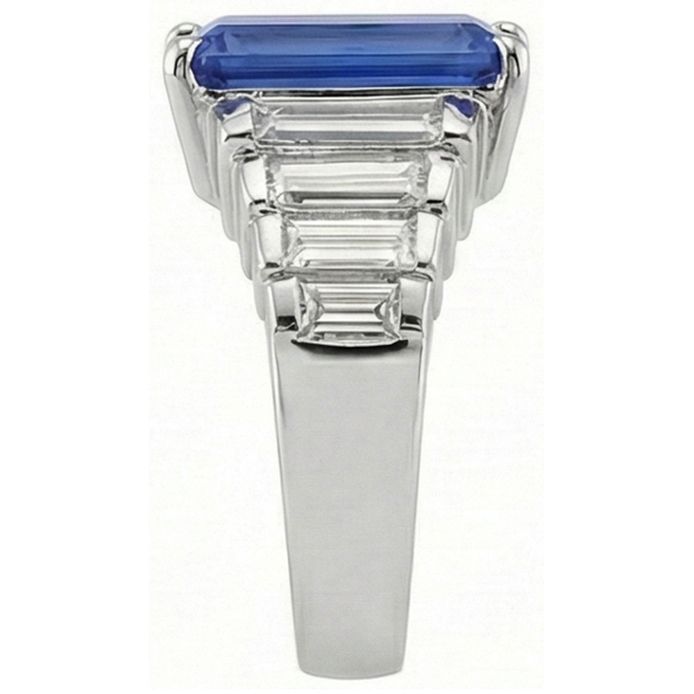 8 Carats Sri Lankan Sapphire Natural Earth Mined Diamond ( Not Lab Grown ) Ring White Gold 14K