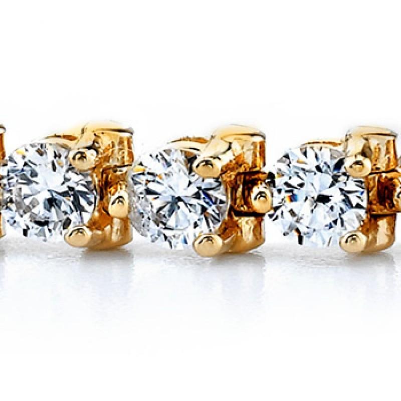 8.20 Carats Lab Grown Diamonds Basic Style Yellow Gold Tennis Bracelet - Tennis Bracelet-harrychadent.ca