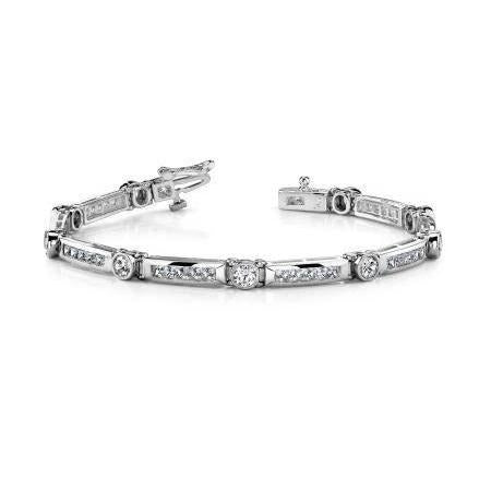 8.50 Ct Sparkling Lab Grown Diamonds Tennis Bracelet White Gold 14K - Tennis Bracelet-harrychadent.ca