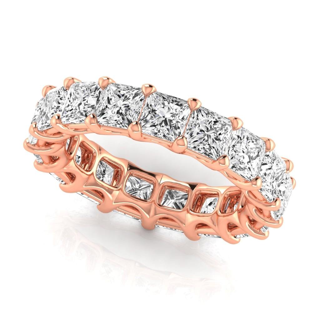Eternity Band 14K Rose Gold with Fine Diamond – side view