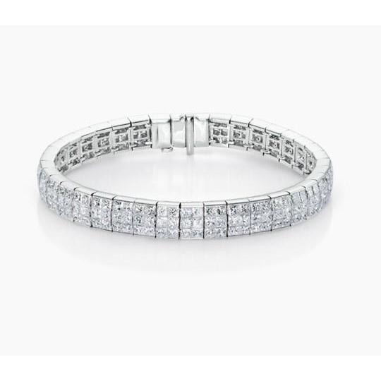 8.75 Carats Small Round Cut Lab Grown Diamonds Tennis Bracelet Gold White 14K
