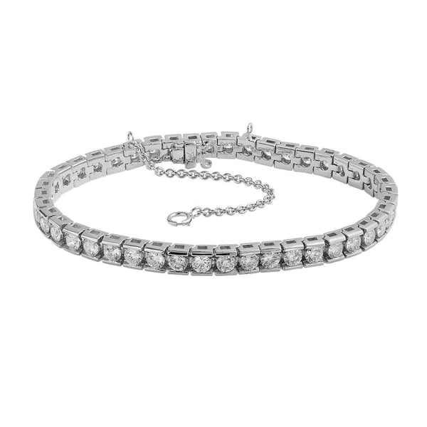 8.80 Ct. Lab Grown Diamond Tennis Bracelet Channel Set White Gold 14K