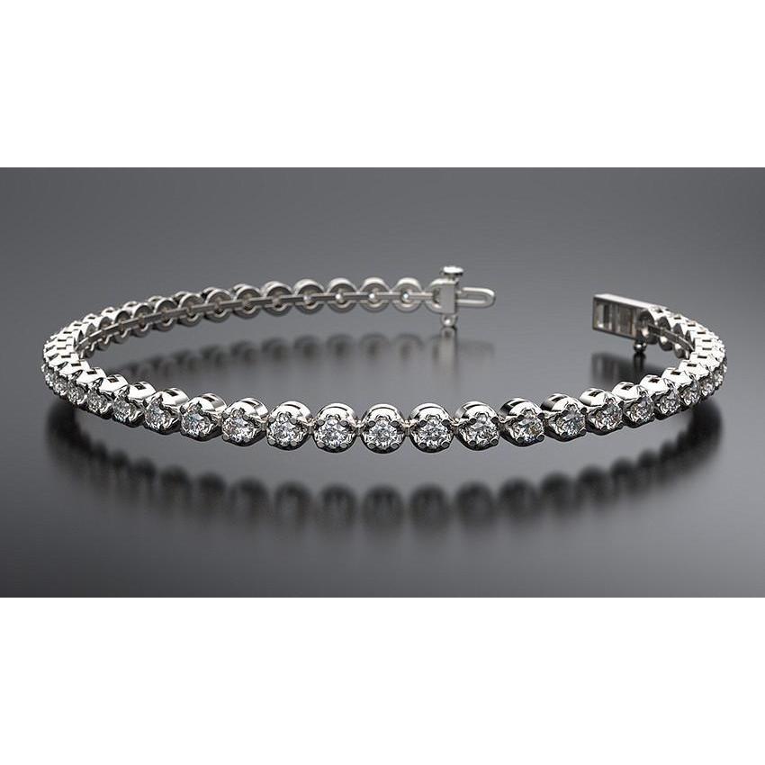 8.80 Round Lab Grown Diamond Tennis Bracelet 44 Stones White Gold 14K