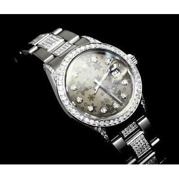 34 Mm Watch Diamond Dial Ss