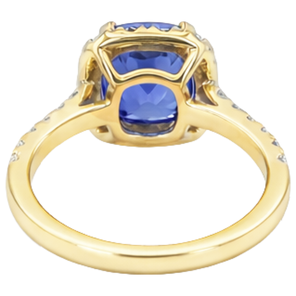 9.00 Ct Tanzanite And Natural Earth Mined Diamond ( Not Lab Grown )s Ring Gold Yellow 14K