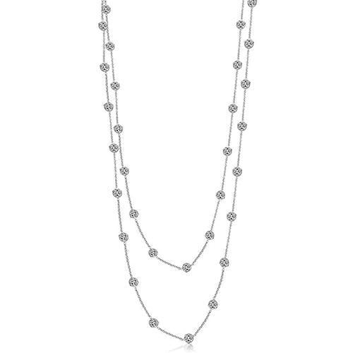 9.30 Ct Real Diamonds By Yard Necklace Double 18 Inch Chain