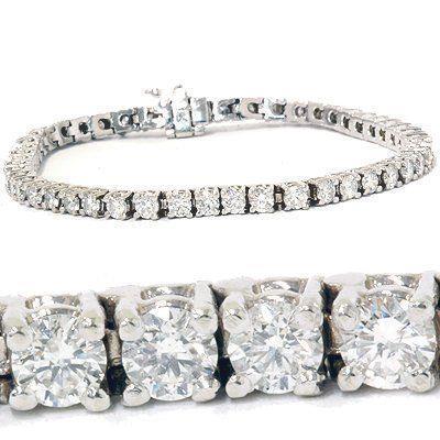 9 Carats Round Cut Lab Grown Diamonds Tennis Bracelet Solid White Gold 14K