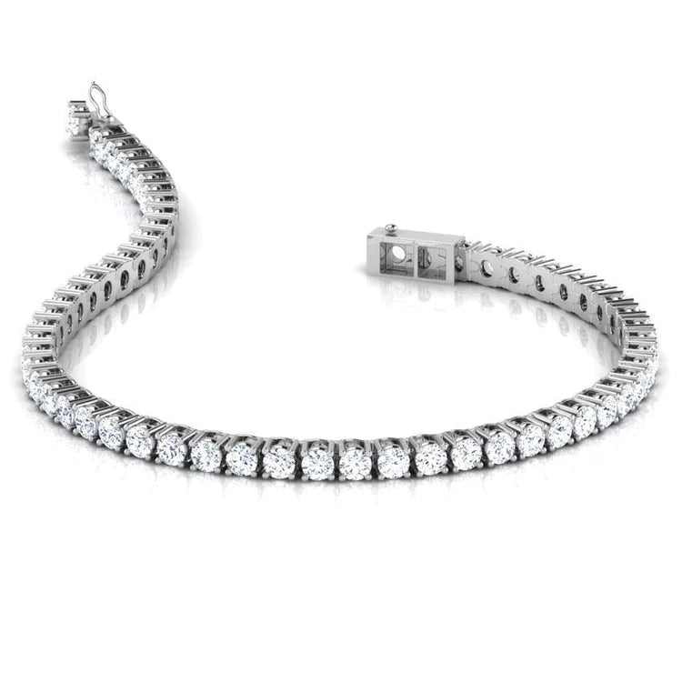 9 Ct Round Prong Setting Lab Grown Diamonds Tennis Bracelet White Gold Jewelry